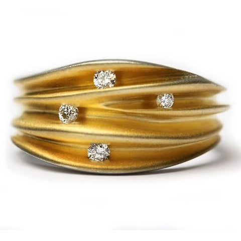 “Shell” 4 diamond ring